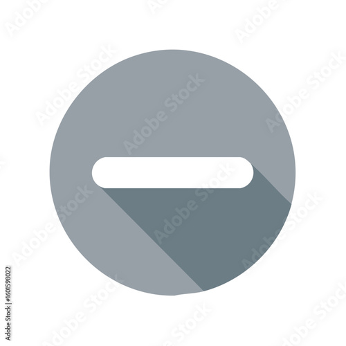 Free Download Subtract icon in gray circle showing long shadow simple minus sign symbol - GFXLoad