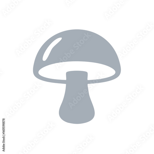 Mushroom Icon Isolated Simple Minimalist Flat Design Fungi Food Ingredient Vegetarian Vegan Symbol