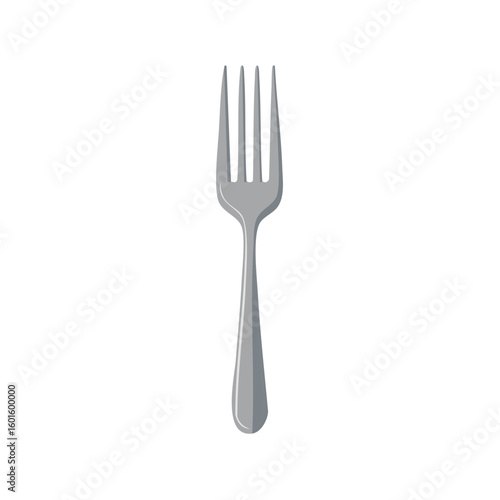 Isolated Metal Fork Utensil, Kitchen Dining Foodware Implement, Silverware for Eating