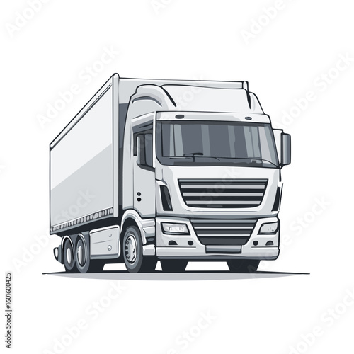 Delivery Logistics Semi Trailer Truck Carrying Cargo, Automotive Commercial Transport Vehicles on Road Transportation