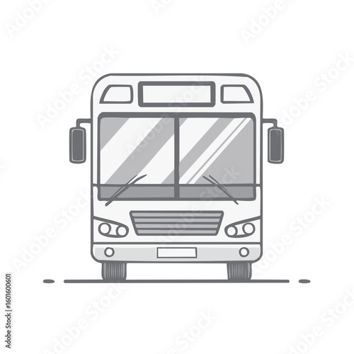 Front View Bus Illustration Modern Vehicle Transport Public Transit