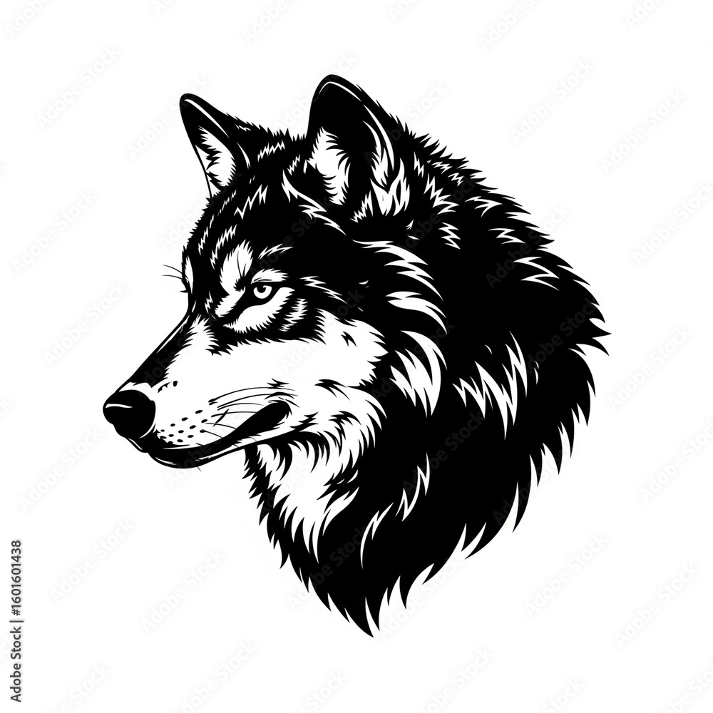 Naklejka premium Animal Head Silhouette Vector Mascot on White Background