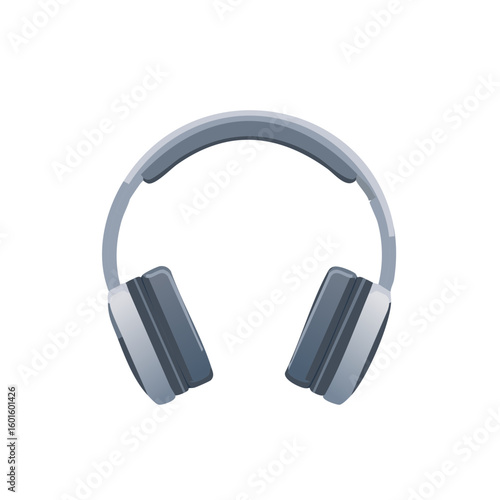 Gray over-ear headphones for listening to music, studio and podcasting