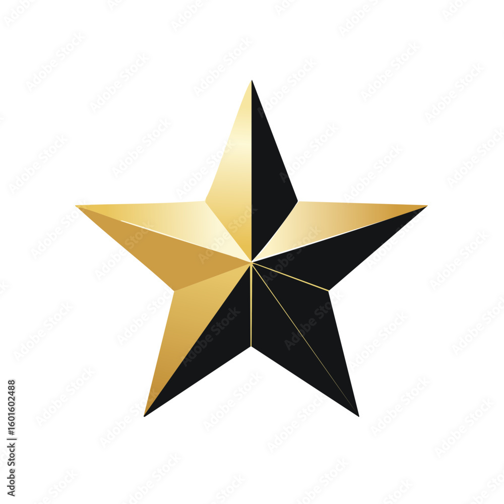 Obraz premium Elegant Gold and Black Star Illustration Shining Design with Decorative Style for Graphic Projects