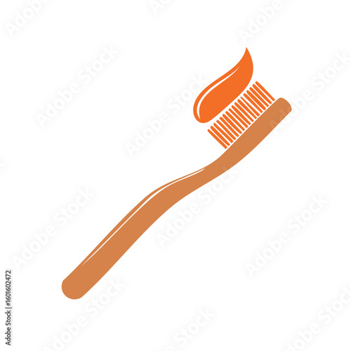 Toothbrush and Toothpaste Graphic Icon for Dental Hygiene and Healthcare