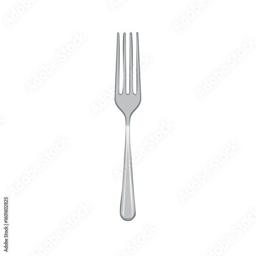 Isolated Silver Fork Utensil Illustration for Culinary, Dining, or Restaurant Themes