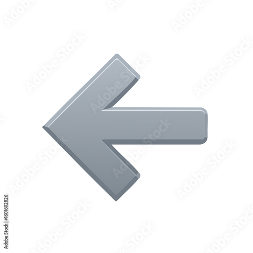 Modern Gray Arrow Pointing Left Directional Graphic Navigation Design Element