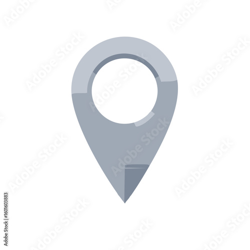 Gray Pointed Map Marker Icon Graphic Location Finder Symbol Pinpoint Design