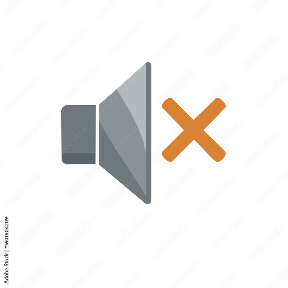 Obraz premium Speaker Icon with Mute Symbol Signifying Audio Silence Flat Design Style Minimalist Icon