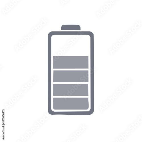 Grey Battery Icon with Medium Charge Level