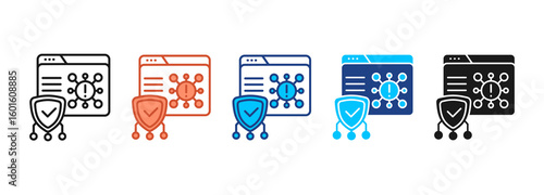 Cybersecurity Icon Set Multiple Style Collection