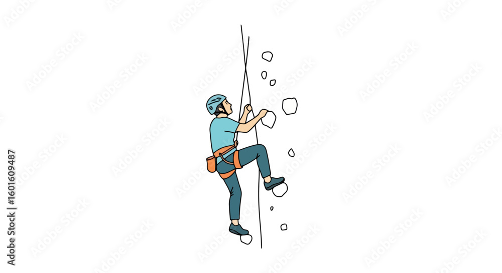 Fototapeta premium Rock Climbing Adventure: A Dynamic Vector Illustration