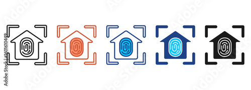 Finger Scan Icon Set Multiple Style Collection