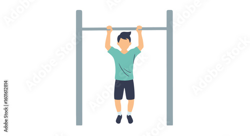 Pull-Up Exercise: Strength Training Illustration