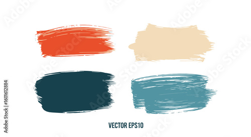 Abstract Colorful Brush Strokes Vector Collection