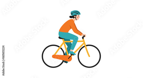 Cyclist Woman Illustration