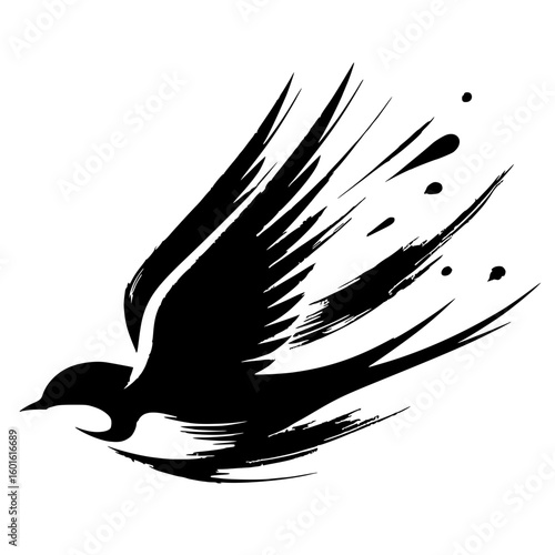 Fotografía Silhouette of a swift bird flying fast