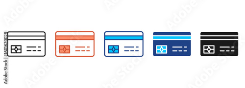 Credit Card Icon Set Multiple Style Collection