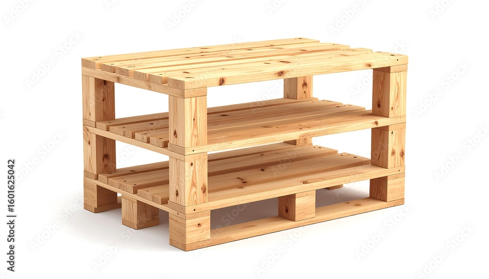 Three-tiered wooden pallet shelf Three-tiered wooden pallet shelf