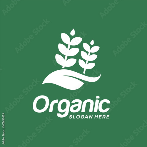 Organic Wheat Grain Agriculture logo, Wheat logo symbol or icon template