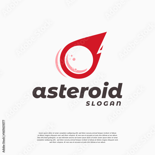 Asteroid logo designs, Meteor logo vector icon illustration, A falling burning object