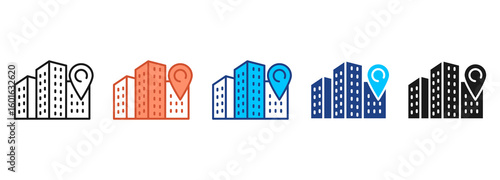 Location Icon Set Multiple Style Collection