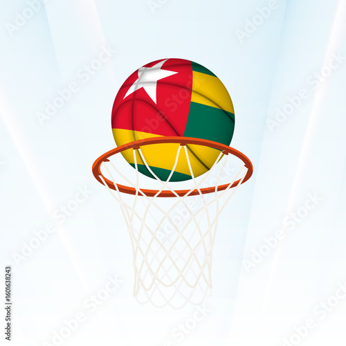 Togo Flag Basketball Scoring Through Hoop.