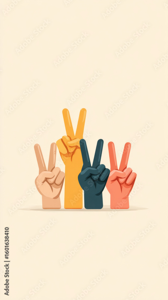 Fototapeta premium Animated sign language alphabet concept - educational design for communication