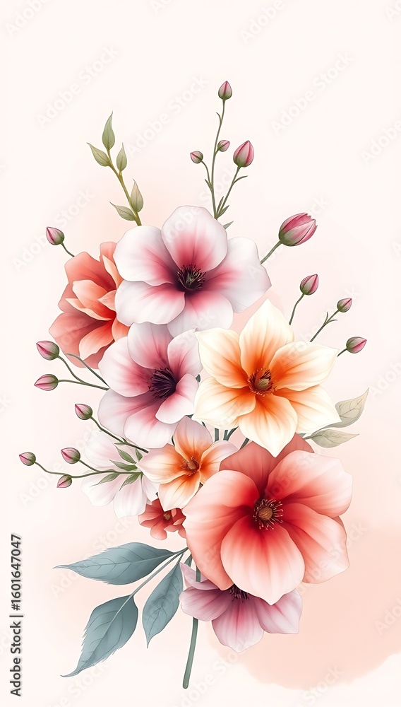 Naklejka premium Abstract pastel pink flower background image