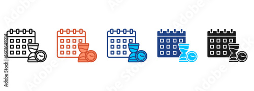 Time Management Icon Set Multiple Style Collection