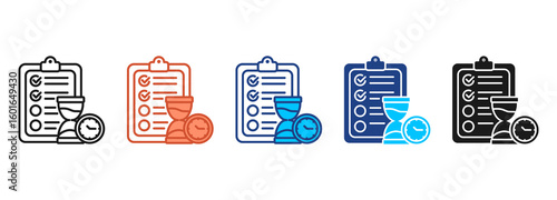 Project Timeline Icon Set Multiple Style Collection