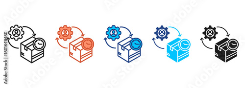 Lead Time Icon Set Multiple Style Collection