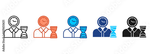 Time Management Icon Set Multiple Style Collection