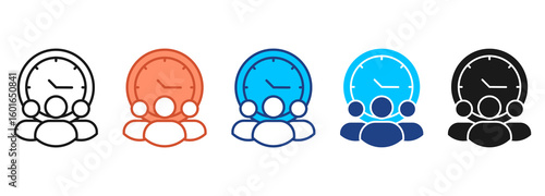 Time Management Icon Set Multiple Style Collection