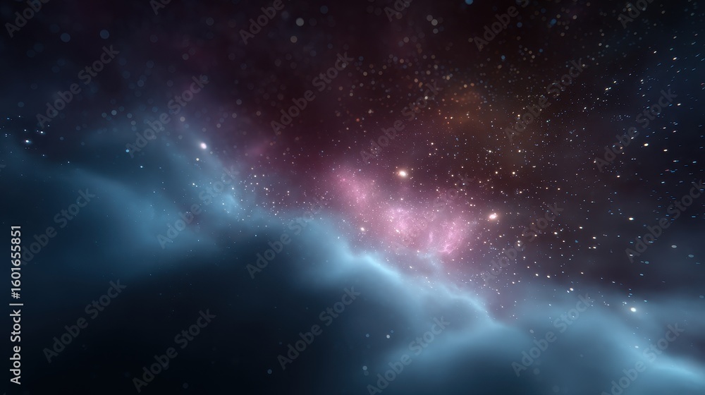 Fototapeta premium Cosmic nebula and starry sky in deep space for astronomy and design