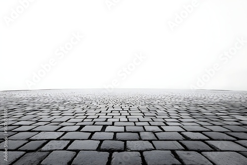 Cobblestone pavement perspective vanishing point, texture, stone blocks surface, abstract background