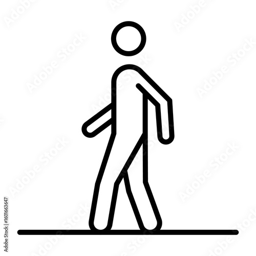 Icono de persona caminando. Movilidad, ejercicio y desplazamiento. Ilustración vectorial