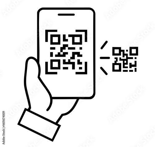 QR Code Scanning via Smartphone  — Mobile Access, Digital Verification and Contactless Technology for Payment, Identification or Check-in

