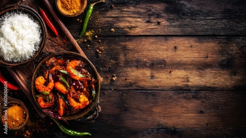 Wallpaper Mural Delicious Shrimp Curry with Rice - Spicy Seafood Dish Torontodigital.ca