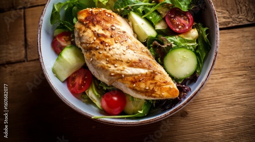 Wallpaper Mural Healthy Chicken Salad with Fresh Vegetables Torontodigital.ca