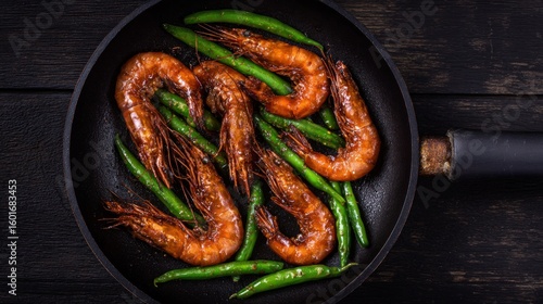 Wallpaper Mural Delicious Shrimp Stir-Fry with Green Beans Torontodigital.ca