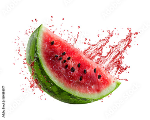 Slice of ripe watermelon isolated on a white background
