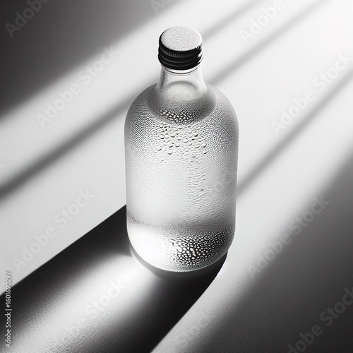 Bottle of water on black background drink concept