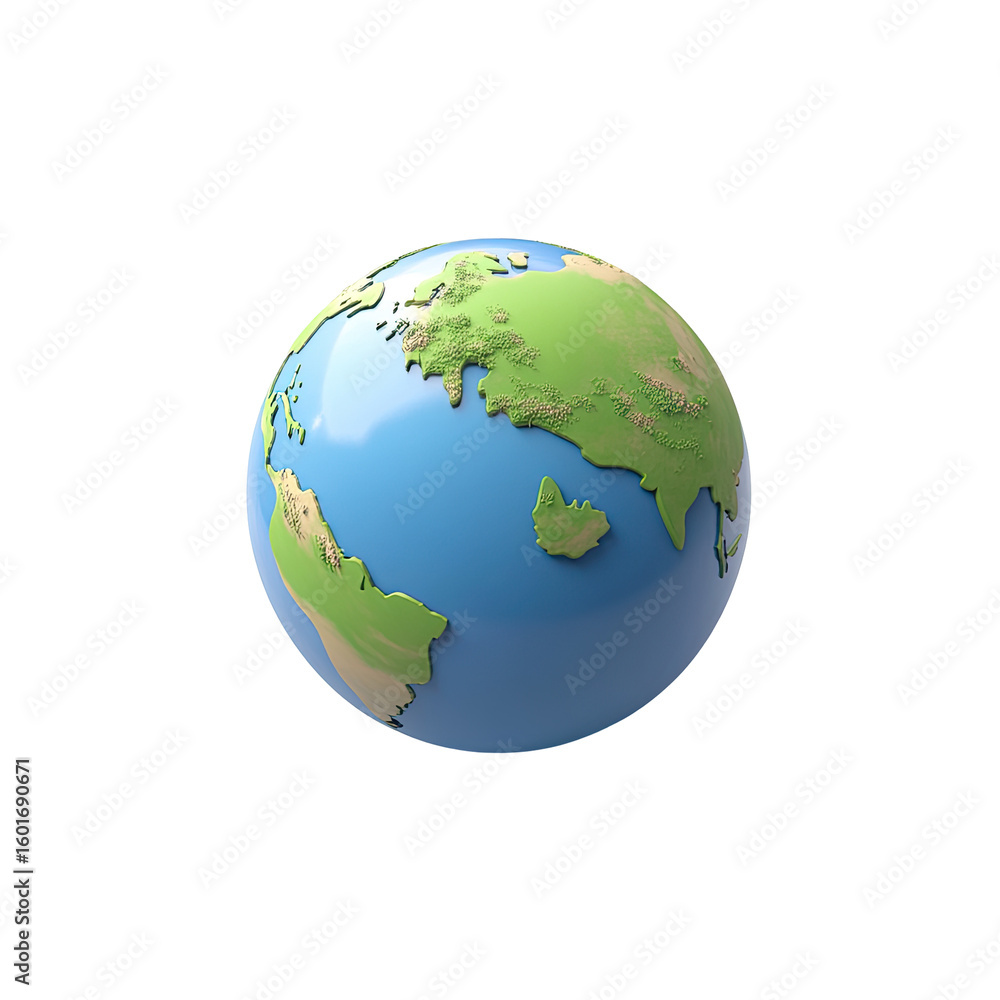 Obraz premium Stylized 3D Earth globe