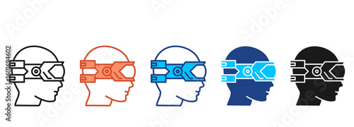 Vr Glasses Icon Set Multiple Style Collection