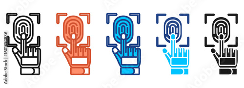 Robotic Arm Icon Set Multiple Style Collection