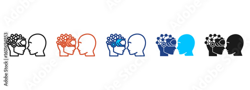 Artificial Intelligence Icon Set Multiple Style Collection