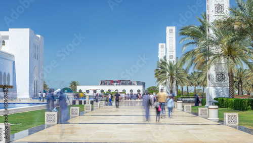 Obraz na plátně Sheikh Zayed Grand Mosque timelapse in Abu Dhabi, the capital city of United Ara