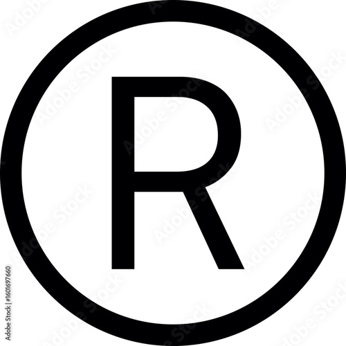 the registered trademark symbol: a bold capital "R" enclosed within a black circle on a white background.