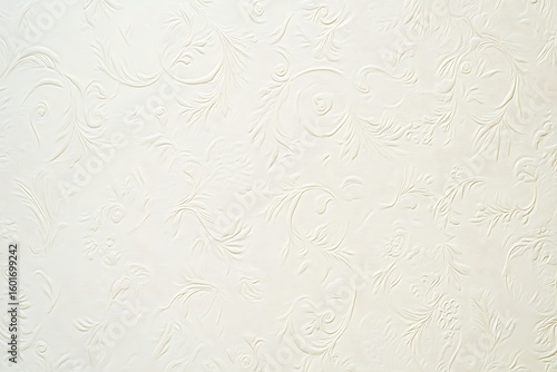 Elegant off-white embossed floral wallpaper texture for backgrounds and designs, perfect for decoration